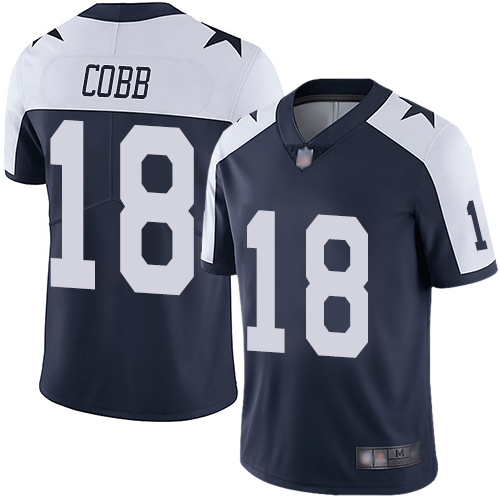 Dallas Cowboys #18 Randall Cobb Navy Blue Thanksgiving Youth Stitched Vapor Untouchable Limited Throwback Jersey Youth