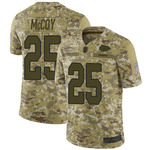 Kansas City Chiefs #25 LeSean McCoy Camo Youth Stitched Limited 2018 Salute to Service Jersey Youth