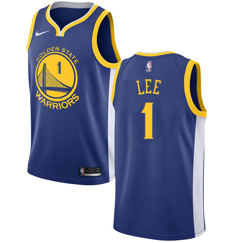 Golden State Warriors #1 Damion Lee Blue Swingman Icon Edition Jersey Mens