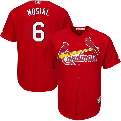 St.Louis Cardinals #6 Stan Musial Red Cool Base Stitched Youth Jersey Youth
