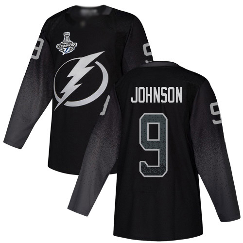 Adidas Tampa Bay Lightning #9 Tyler Johnson Black Alternate Authentic Youth 2020 Stanley Cup Champions Stitched Jersey Youth