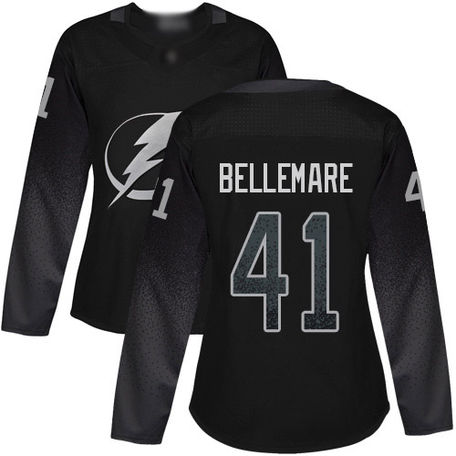 Adidas Tampa Bay Lightning #41 Pierre-Edouard Bellemare Black Women's Alternate Authentic Stitched Jersey Womens
