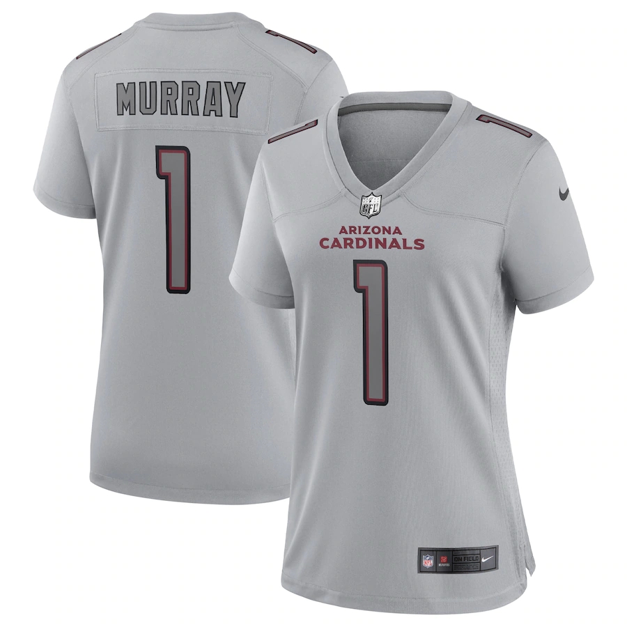 Arizona Cardinals #1 Kyler Murray Women's Gray Atmosphere Fashion Game Jersey