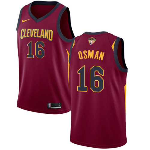 Cleveland Cavaliers #16 Cedi Osman Red The Finals Patch Swingman Icon Edition Jersey Mens