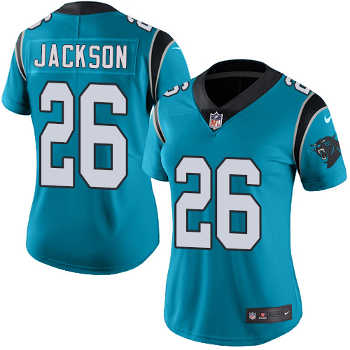 Carolina Panthers #26 Donte Jackson Blue Alternate Women's Stitched Vapor Untouchable Limited Jersey Womens