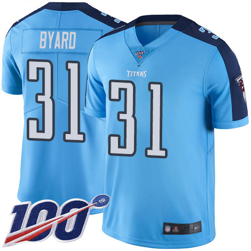 Tennessee Titans #31 Kevin Byard Light Blue Men's Stitched Limited Rush 100th Season Jersey Men's