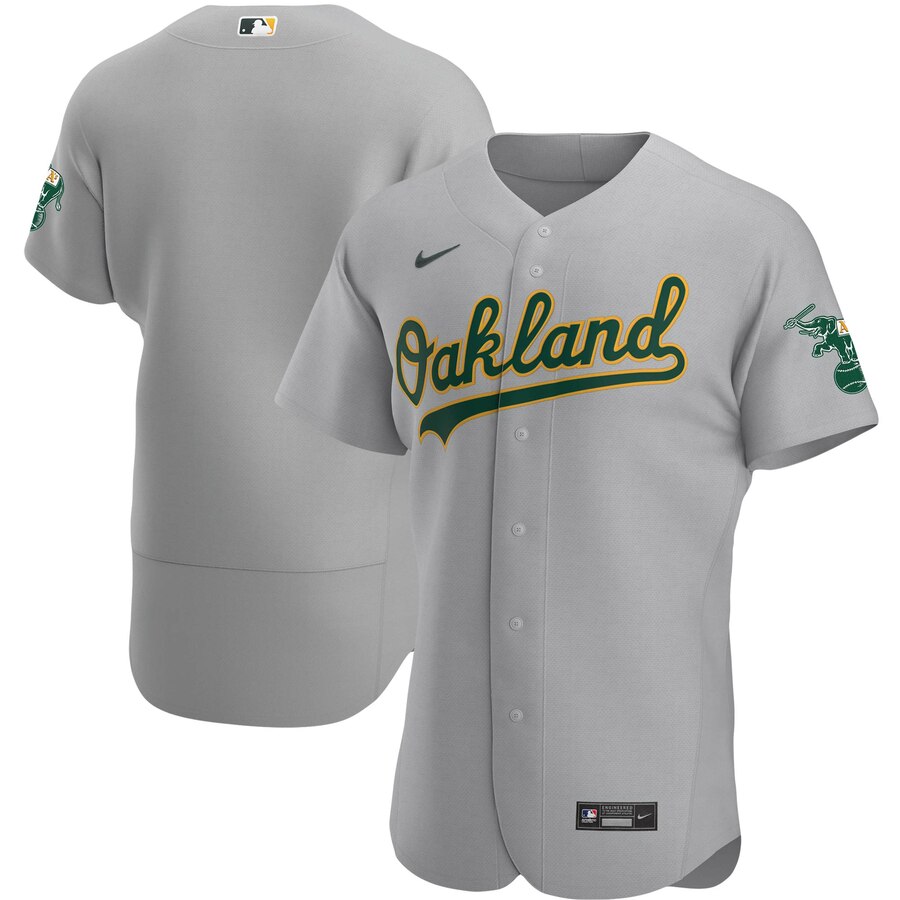 Oakland Athletics Men's Gray Road 2020 Authentic Official Team Jersey