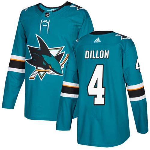 Adidas San Jose Sharks #4 Brenden Dillon Teal Home Authentic Stitched Jersey Men's