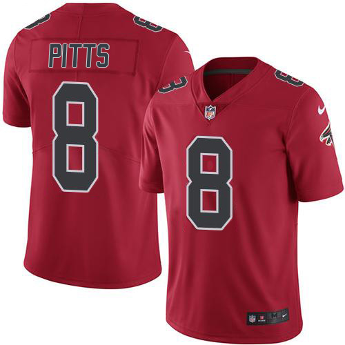 Falcons #8 Kyle Pitts Red Youth Stitched Limited Rush Jersey