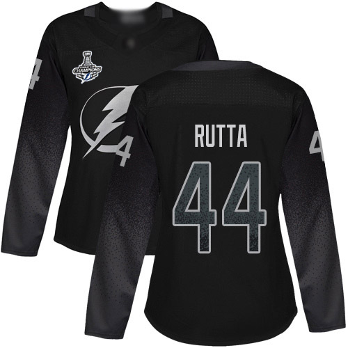 Adidas Tampa Bay Lightning #44 Jan Rutta Black Alternate Authentic Women's 2020 Stanley Cup Champions Stitched Jersey Womens
