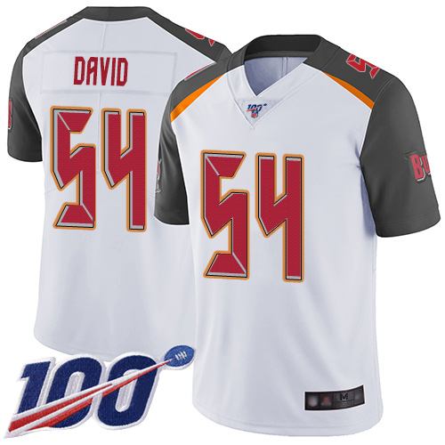 Buccaneers #54 Lavonte David White Men's Stitched 100th Season Vapor Limited Jersey