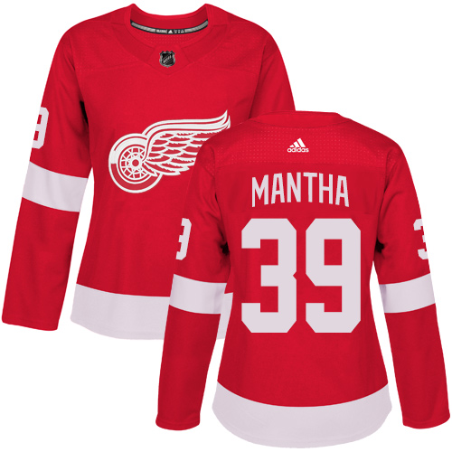 Adidas Detroit Red Wings #39 Anthony Mantha Red Home Authentic Women's Stitched Jersey Womens