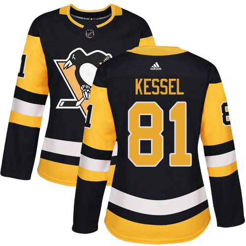 Adidas Pittsburgh Penguins #81 Phil Kessel Black Home Authentic Women's Stitched Jersey Womens