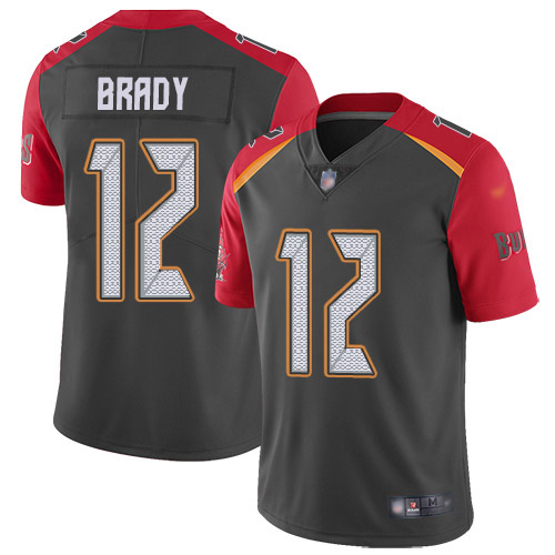 Buccaneers #12 Tom Brady Gray Youth Stitched Limited Inverted Legend Jersey