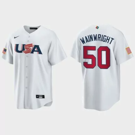 Adam Wainwright St. Louis Cardinals 2023 World Baseball Classic USA Replica Jersey – White