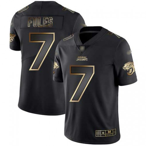 Jacksonville Jaguars #7 Nick Foles Black/Gold Men's Stitched Vapor Untouchable Limited Jersey Men's