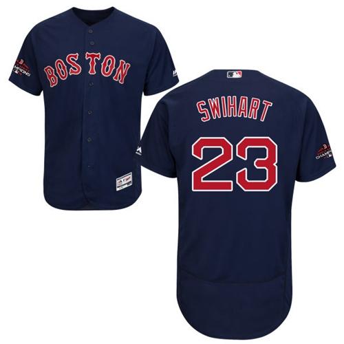 Boston Red Sox #23 Blake Swihart Navy Blue Flexbase Authentic Collection 2018 World Series Champions Stitched Jersey Men's