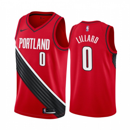 Portland Trail Blazers #0 Damian Lillard Red 2019-20 Statement Edition Jersey Mens