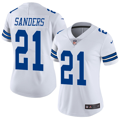 Cowboys #21 Deion Sanders White Women's Stitched Vapor Untouchable Limited Jersey