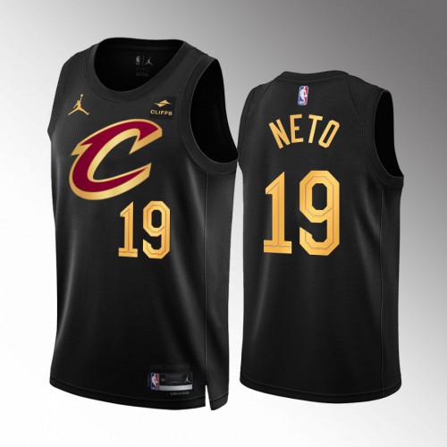 Cleveland Cleveland Cavaliers #19 Raul Neto Mens Black 2022-23 Statement Edition Jersey Mens