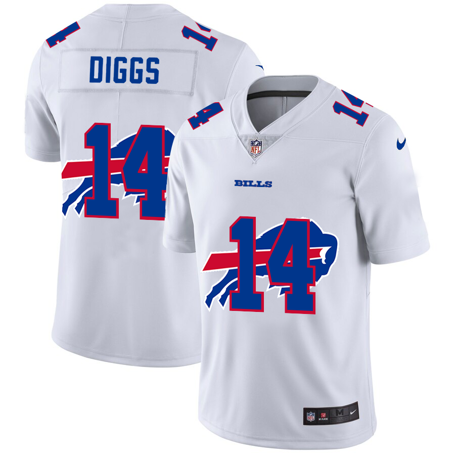 Buffalo Bills #14 Stefon Diggs White Men's Team Logo Dual Overlap Limited Jersey