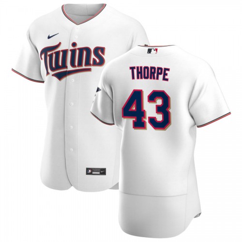 Minnesota Minnesota Twins #43 Lewis Thorpe Men's White Home 2020 Authentic Player Jersey Men's
