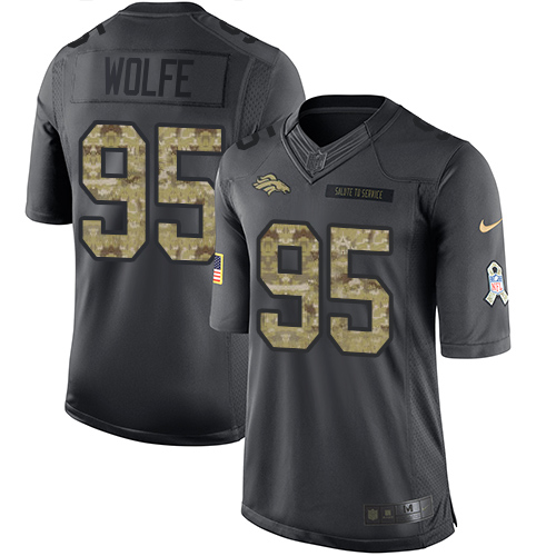 Denver Broncos #95 Derek Wolfe Black Youth Stitched Limited 2016 Salute to Service Jersey Youth