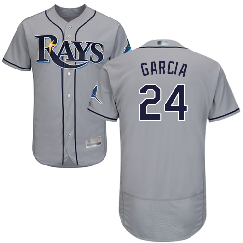Tampa Bay Rays #24 Avisail Garcia Grey Flexbase Authentic Collection Stitched Jersey Men's