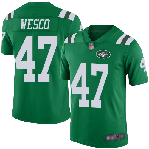 New York Jets #47 Trevon Wesco Green Men's Stitched Limited Rush Jersey Men's
