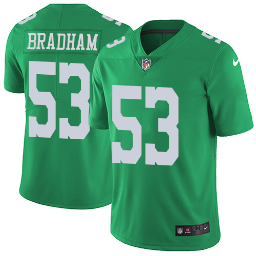 Philadelphia Eagles #53 Nigel Bradham Green Men's Stitched Limited Rush Jersey Men's
