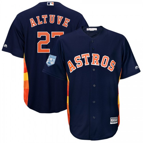 Houston Astros #27 Jose Altuve Navy Blue 2019 Spring Training Cool Base Stitched Jersey Men's
