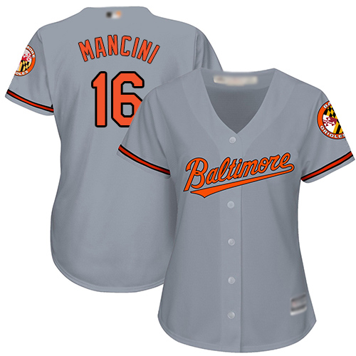 Baltimore Orioles #16 Trey Mancini Grey Road Women's Stitched Jersey Womens