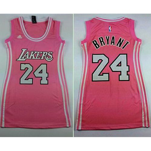 Los Angeles Lakers #24 Kobe Bryant Pink Dress Womens Stitched Jersey Womens