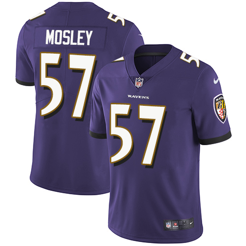 Baltimore Ravens #57 C.J. Mosley Purple Team Color Men's Stitched Vapor Untouchable Limited Jersey Men's
