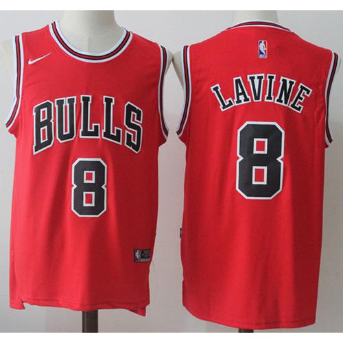 Chicago Bulls #8 Zach LaVine Red Swingman Icon Edition Jersey Mens