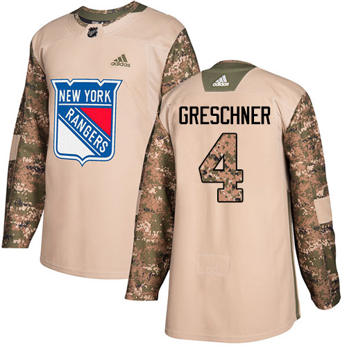 Adidas New York Rangers #4 Ron Greschner Camo Authentic 2017 Veterans Day Stitched Jersey Men's