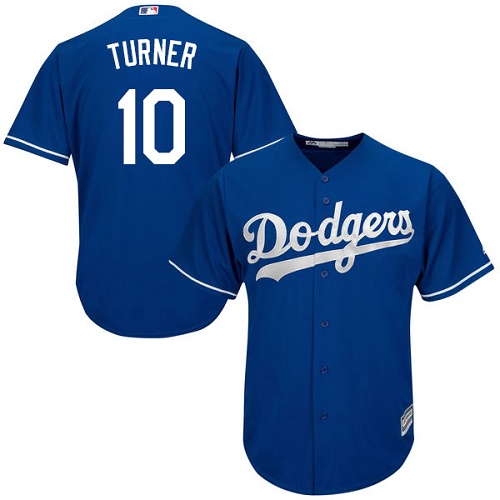 Los Angeles Dodgers #10 Justin Turner Blue Cool Base Stitched Youth Jersey Youth