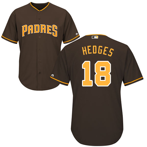 San Diego Padres #18 Austin Hedges Brown New Cool Base Stitched Jersey Men's