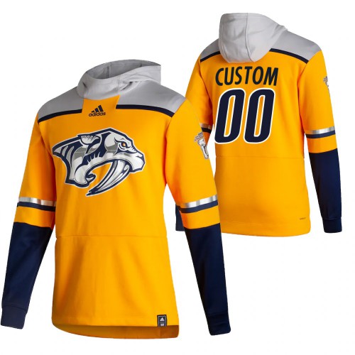 Nashville Predators Custom Adidas Reverse Retro Pullover Hoodie Gold