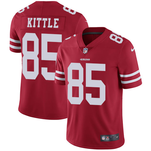 49ers #85 George Kittle Red Team Color Men's Stitched Vapor Untouchable Limited Jersey