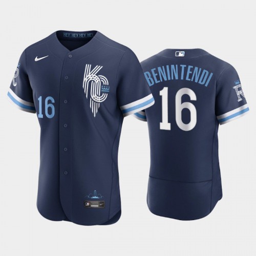 Kansas City Kansas City Royals #16 Andrew Benintendi Men's Authentic 2022 City Connect Navy Jersey Men's