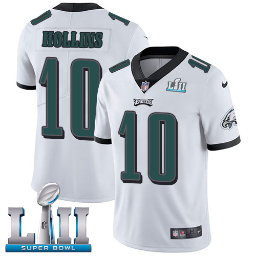 Philadelphia Eagles #10 Mack Hollins White Super Bowl LII Men's Stitched Vapor Untouchable Limited Jersey Men's