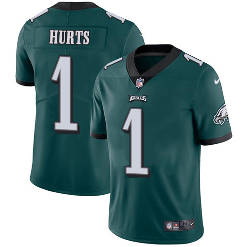 Eagles #1 Jalen Hurts Green Team Color Youth Stitched Vapor Untouchable Limited Jersey