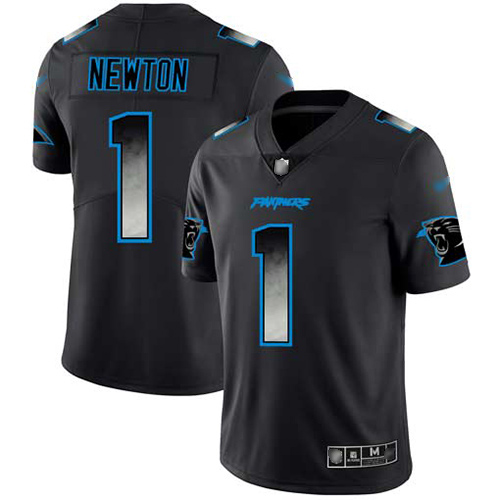 Carolina Panthers #1 Cam Newton Black Men's Stitched Vapor Untouchable Limited Smoke Fashion Jersey Men's