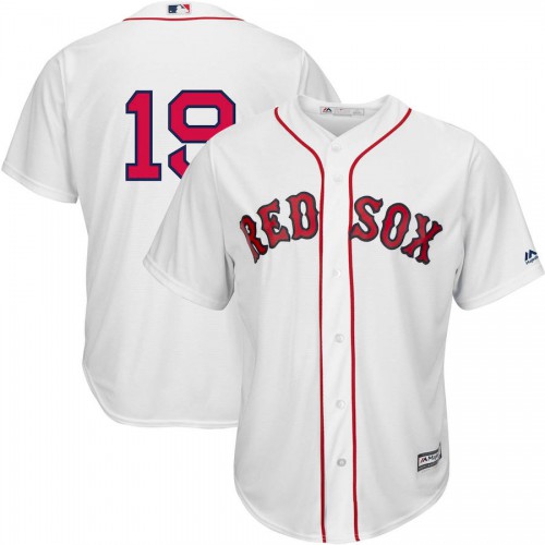 Boston Boston Red Sox #19 Jackie Bradley Jr. Majestic Home Official Replica Cool Base Player Jersey White Men's