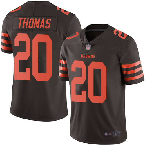 Cleveland Browns #20 Tavierre Thomas Brown Men's Stitched Limited Rush Jersey Men's