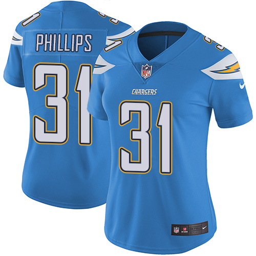 Los Angeles Chargers #31 Adrian Phillips Electric Blue Alternate Women's Stitched Vapor Untouchable Limited Jersey Womens