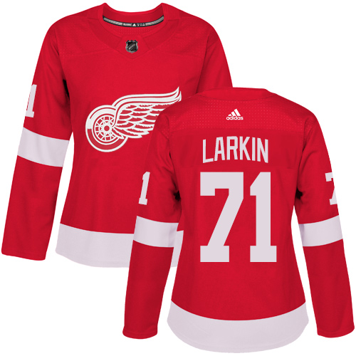 Adidas Detroit Red Wings #71 Dylan Larkin Red Home Authentic Women's Stitched Jersey Womens