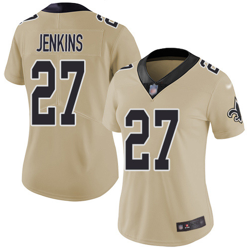 New Orleans Saints #27 Malcolm Jenkins Gold Women's Stitched Limited Inverted Legend Jersey Womens