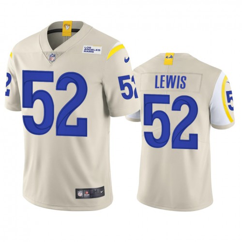 Los Angeles Los Angeles Rams #52 Terrell Lewis Men's Vapor Limited Jersey - Bone Men's
